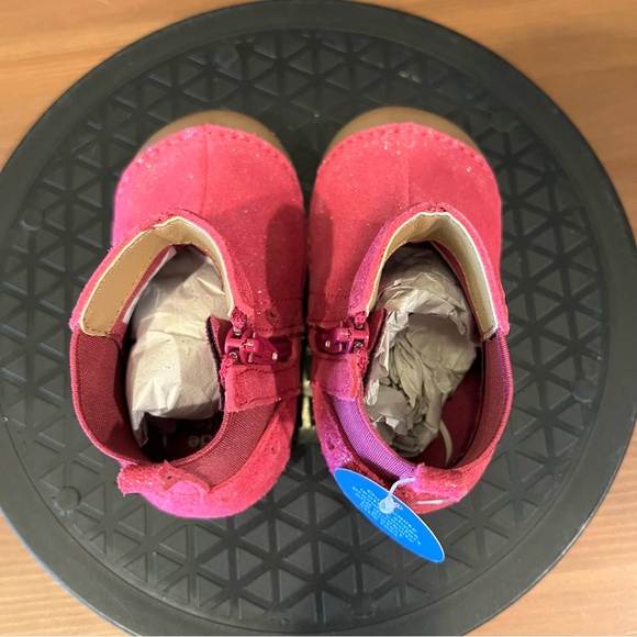 Stride Rite Berry Sm Agnes 2.0 Leather Side Zip Little Girl Booties Kids 4.5 M